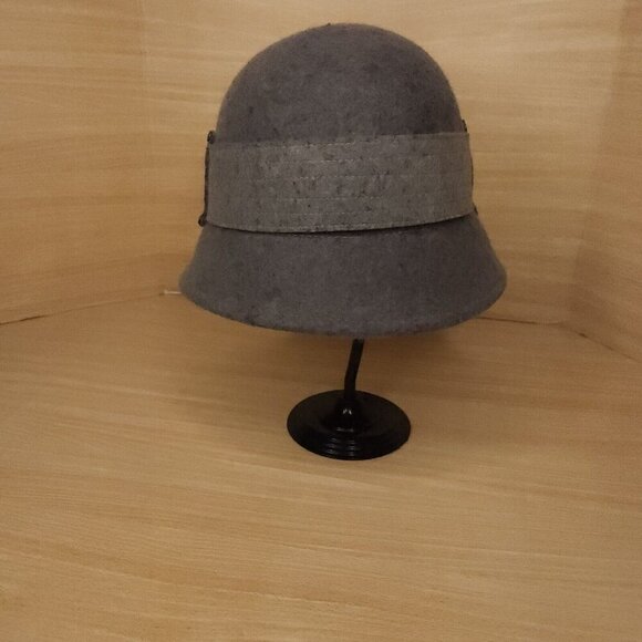 Scala Pronto Womens Grey Wool Bucket Hat With Buckle - Picture 2 of 5